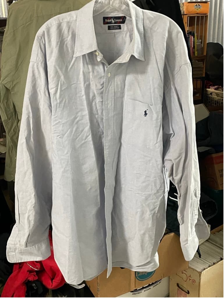 Men's Ralph Lauren XL Light Blue Navy Casual Button Down Big Shirt - Image 1