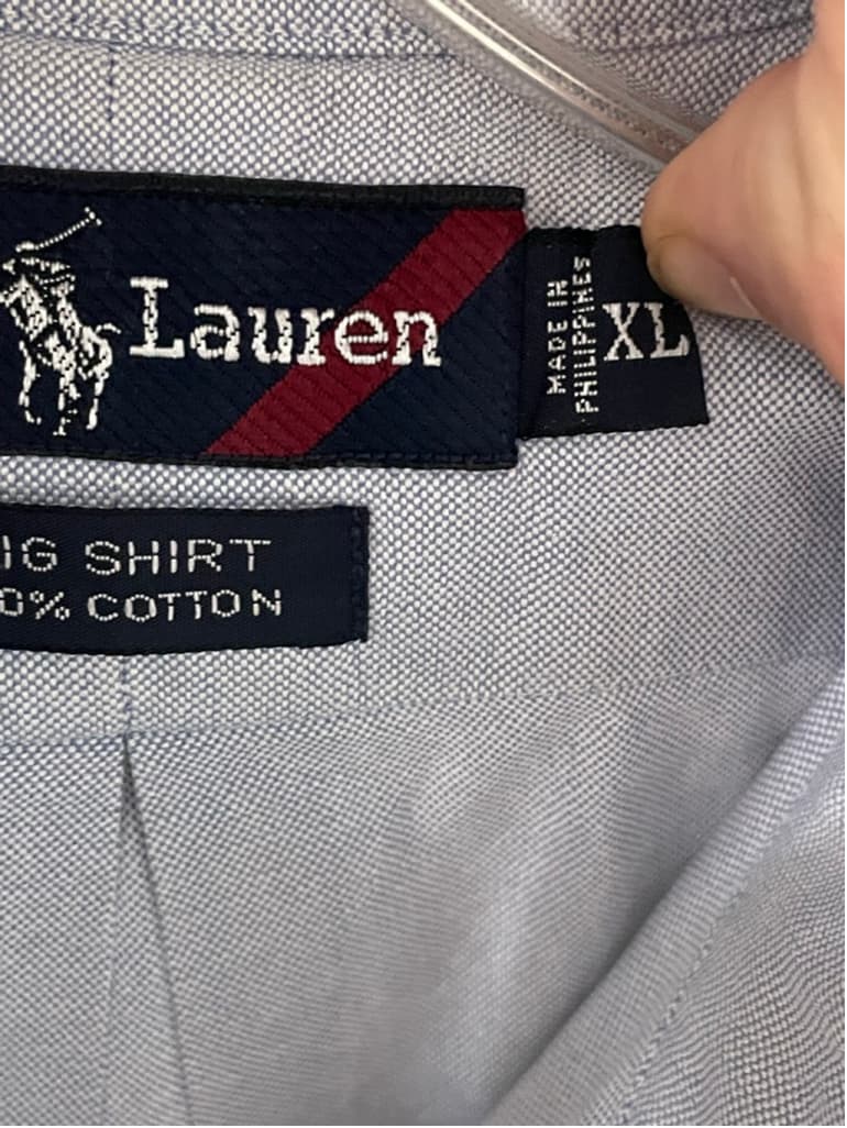 Men's Ralph Lauren XL Light Blue Navy Casual Button Down Big Shirt - Thumbnail 4