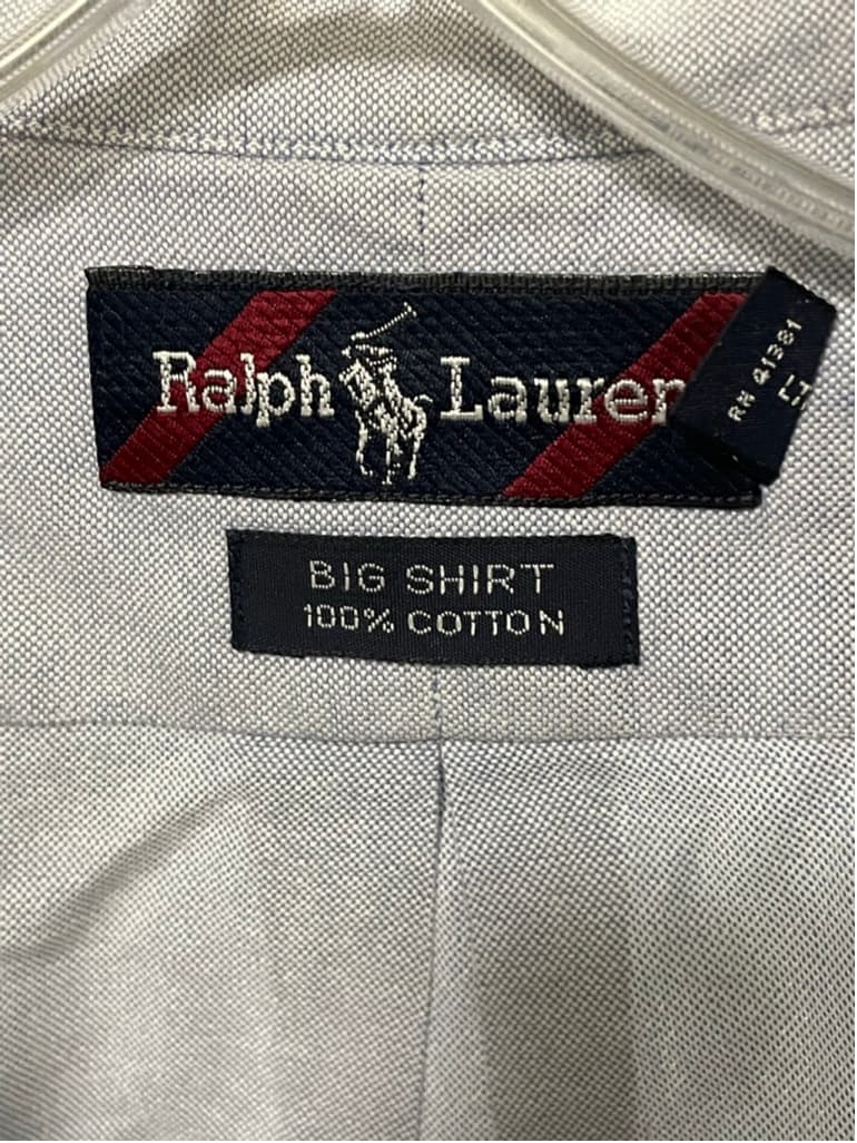 Men's Ralph Lauren XL Light Blue Navy Casual Button Down Big Shirt - Thumbnail 2