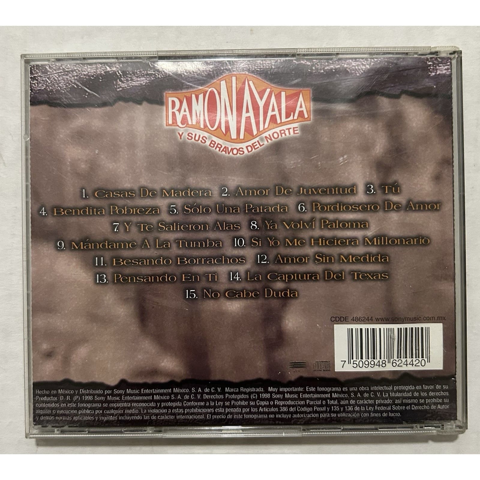 Casas de Madera by Ramón Ayala (1988 Sony Music) Mexican Region 15 Songs CD - Thumbnail 2