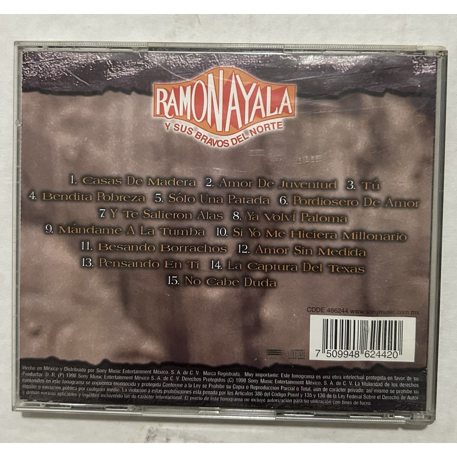 Casas de Madera by Ramón Ayala (1988 Sony Music) Mexican Region 15 Songs CD - Thumbnail 5