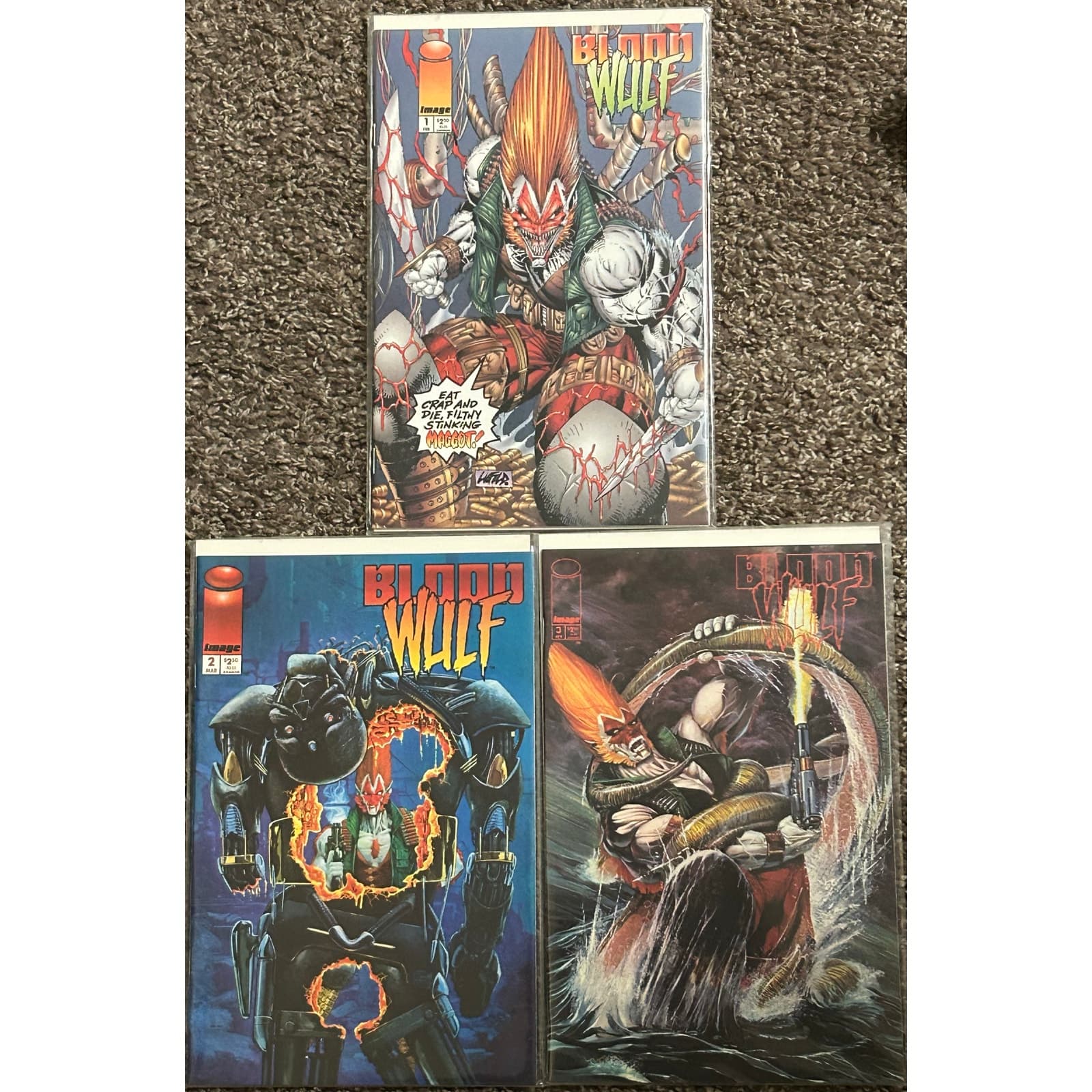 Bloodwulf #1D, 2, 3 (1995 Image) Lot of 3 - Liefeld - Image 1