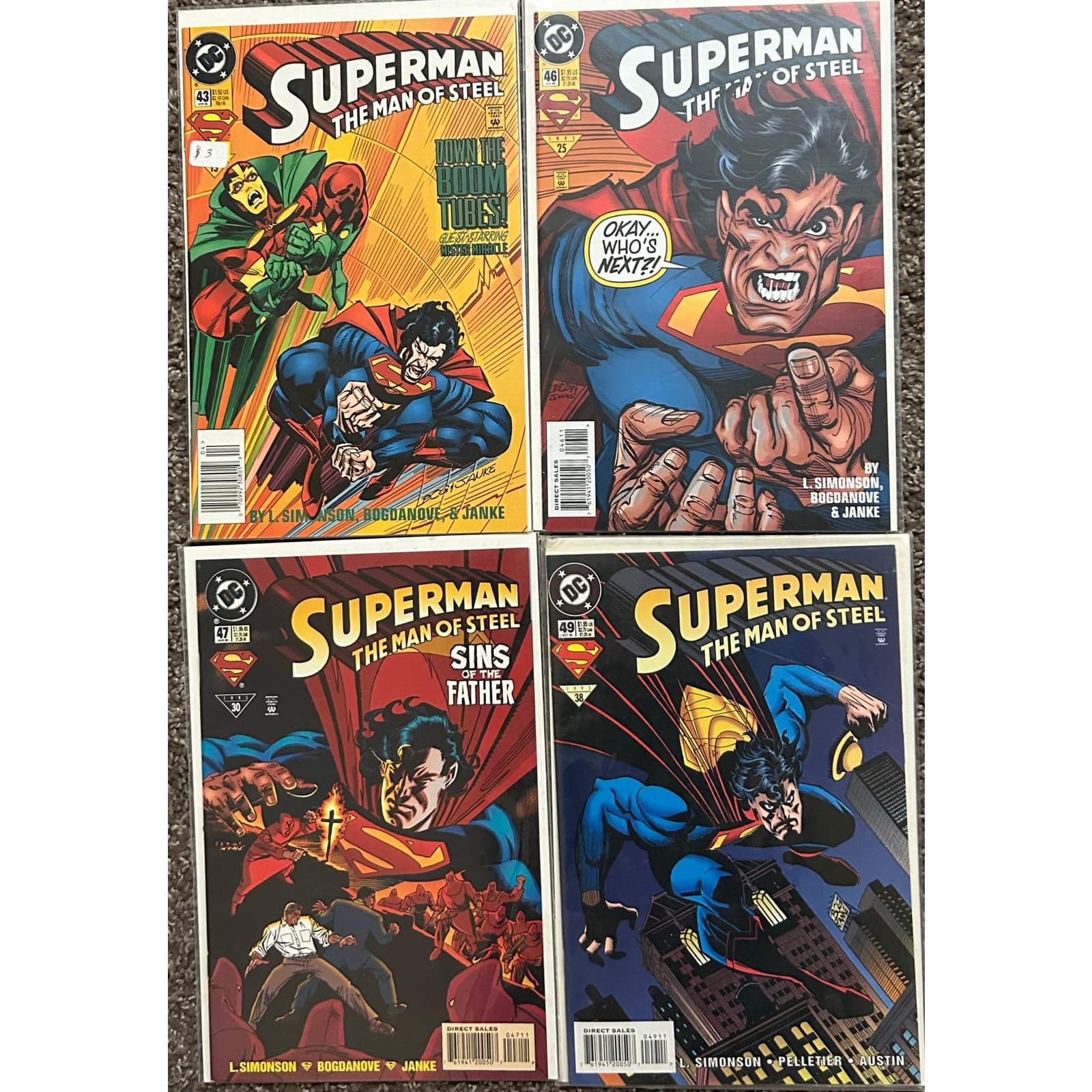 Superman The Man of Steel #43,46, 47, 49 (1995 DC) Lot of 4 - 1 KEY ISSUE - Image 1