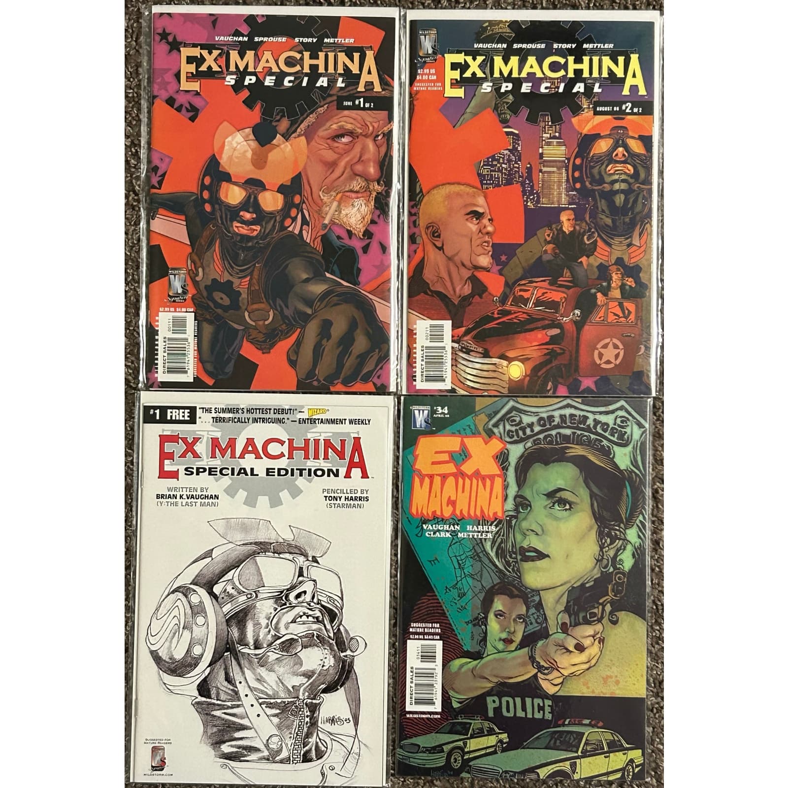 Lot of 4 Ex Machina Special #1 & 2, #1 FREE, 34 (2006 WILDSTORM)