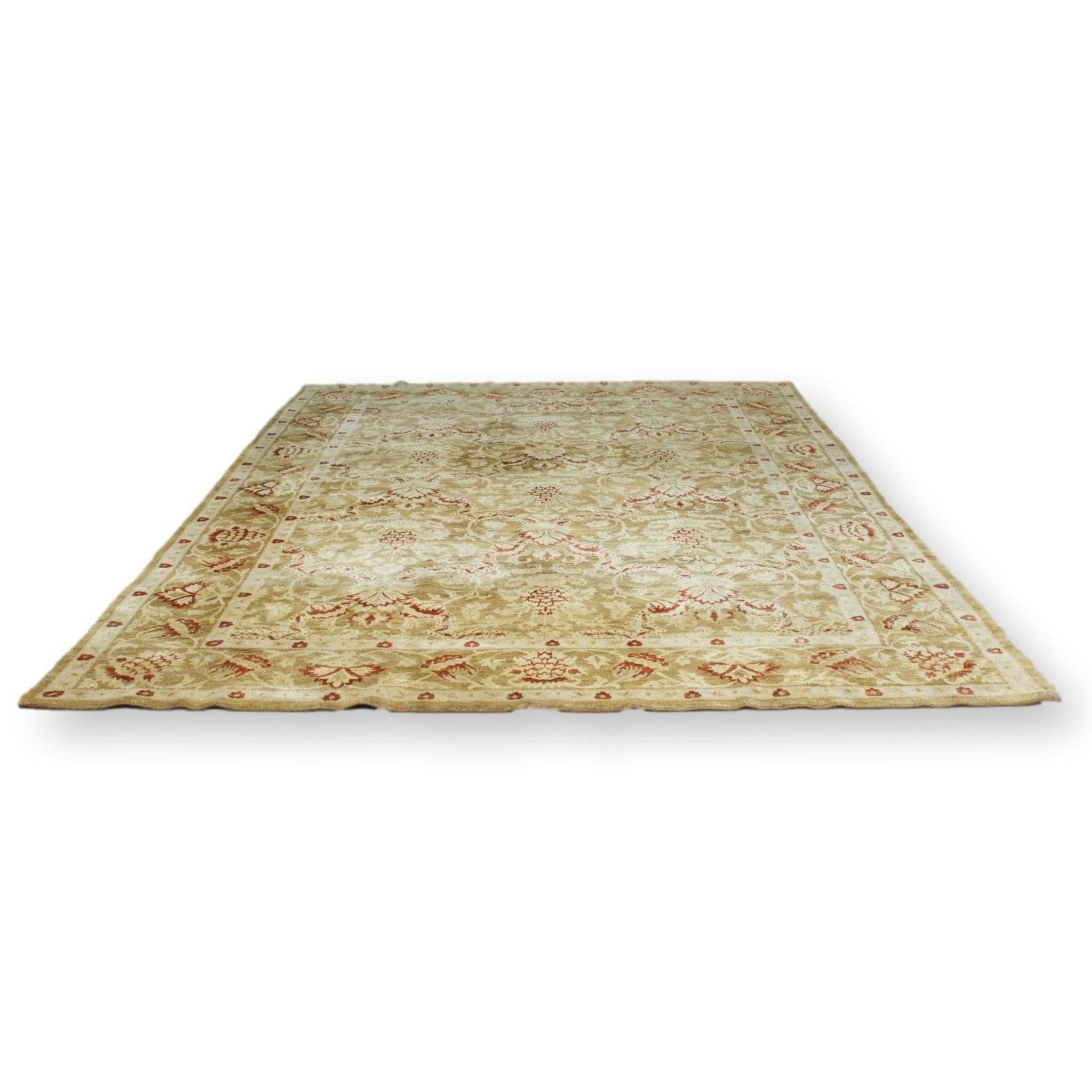 8' 7'' X 11' 9'' Gold Wool Area Rug - Image 1