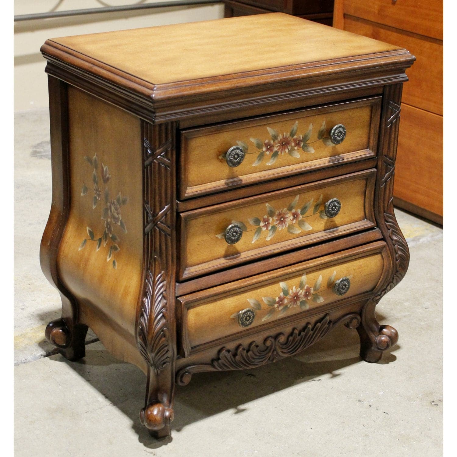 3 Drawer Handpainted Nightstand - Multi-Color - Thumbnail 3