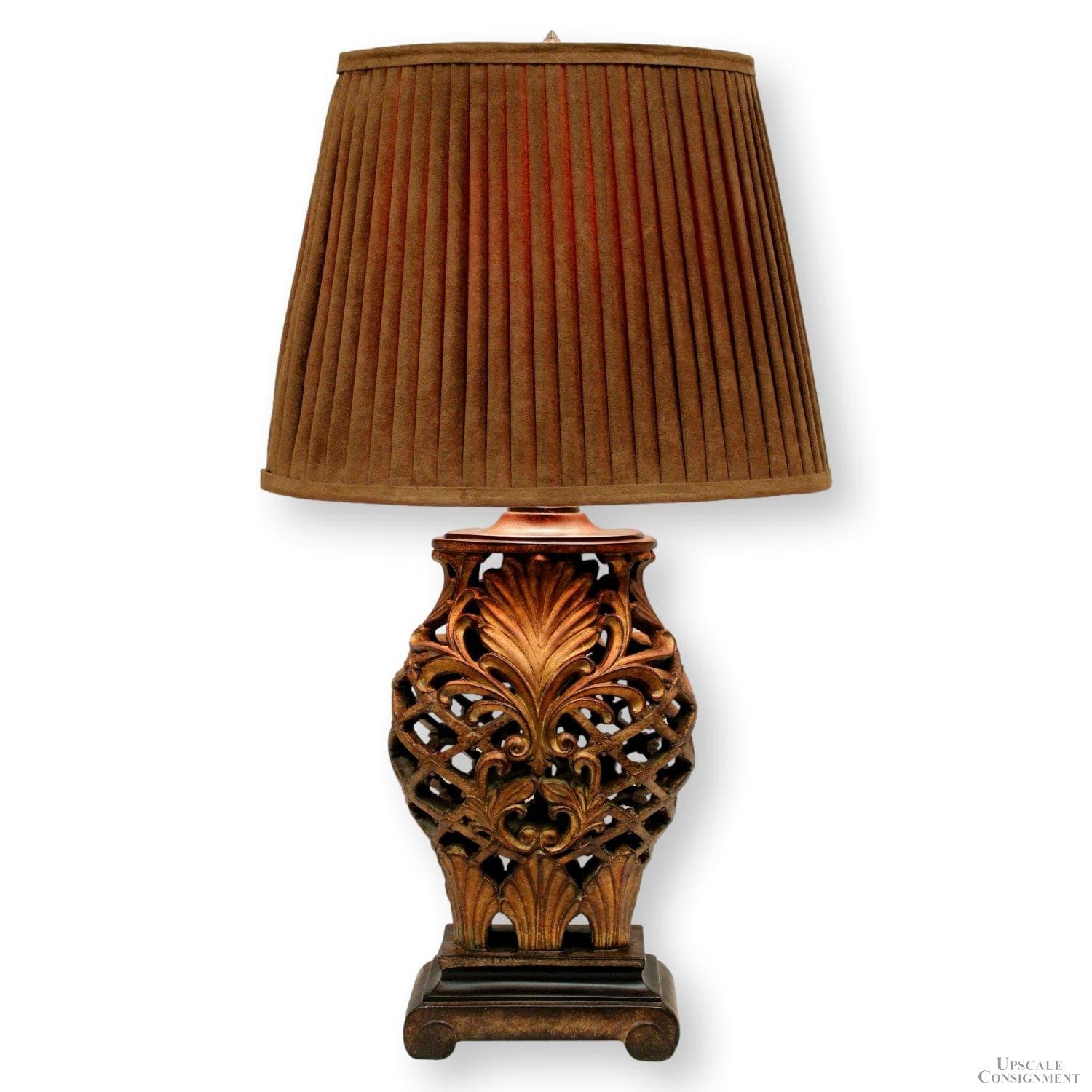 Gold & Bronze Cutwork Table Lamp - Thumbnail 2