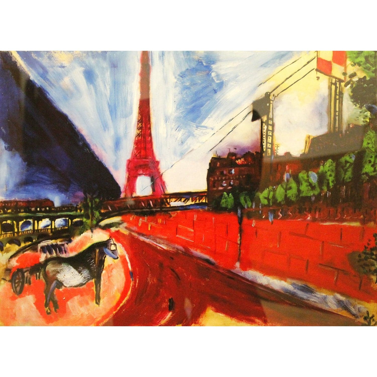 Gallery Framed Art Print 'Le Pont de Passy et la Tour Eiffel' By Marc Chagall - Thumbnail 2