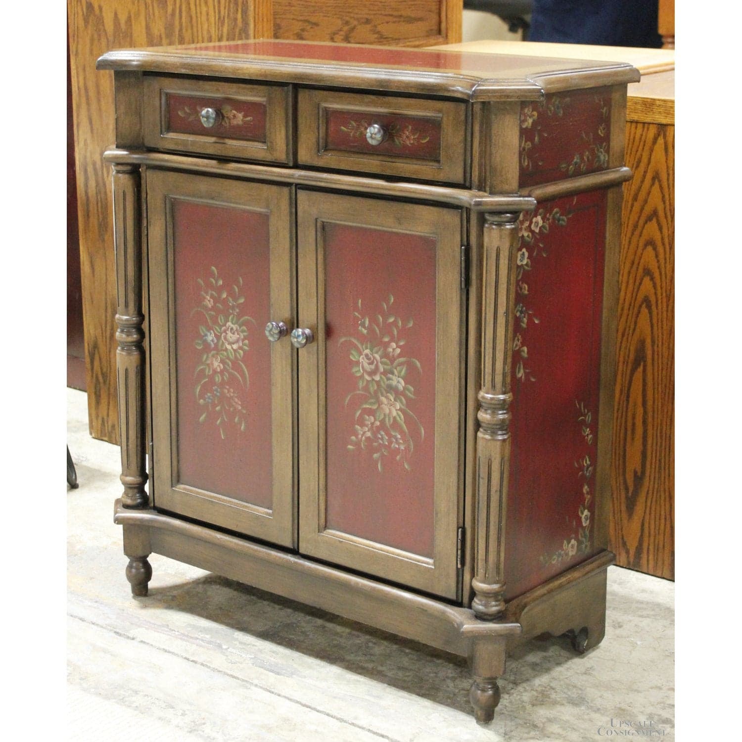 Handpainted Cabinet w/Columns - Thumbnail 3