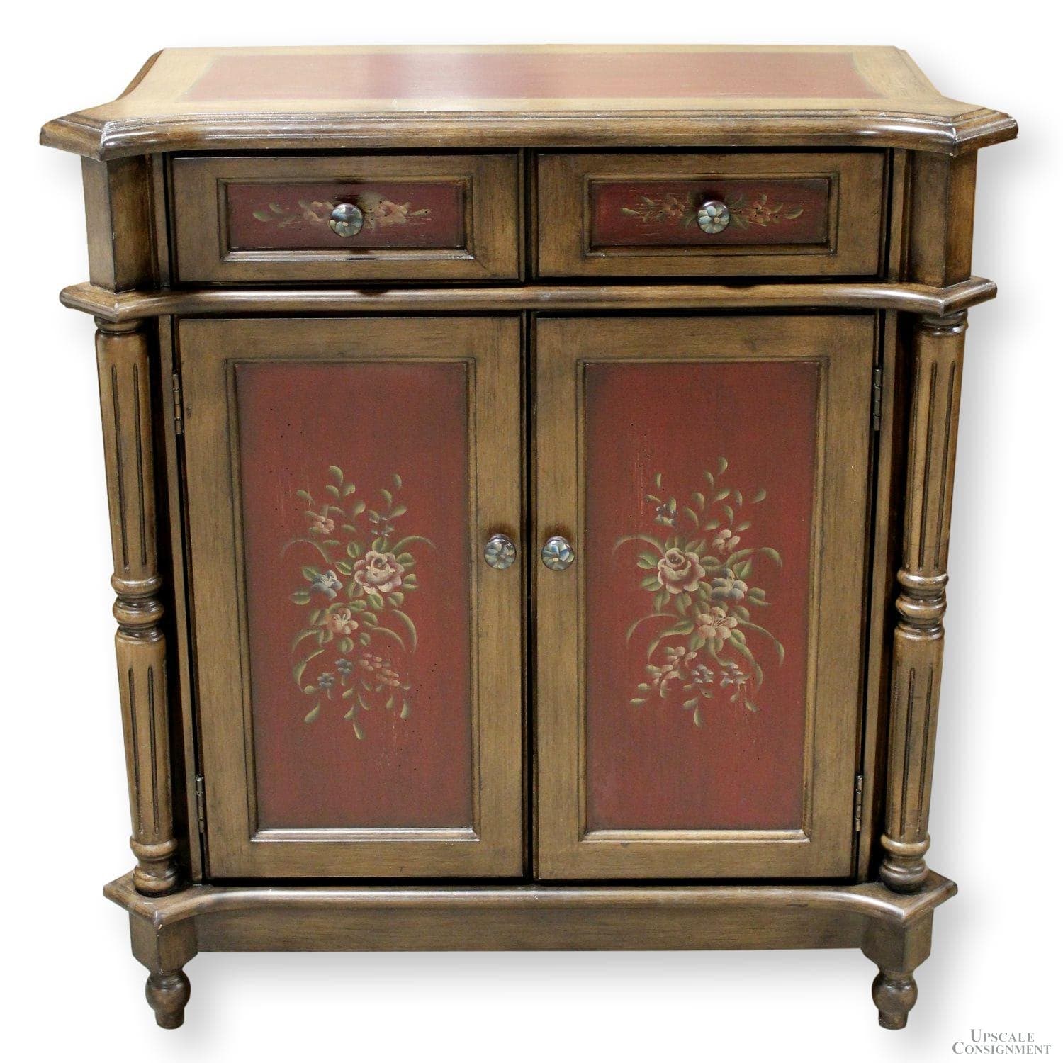 Handpainted Cabinet w/Columns - Image 1