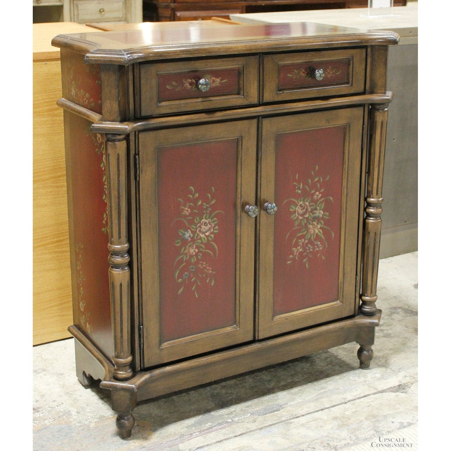 Handpainted Cabinet w/Columns - Thumbnail 4