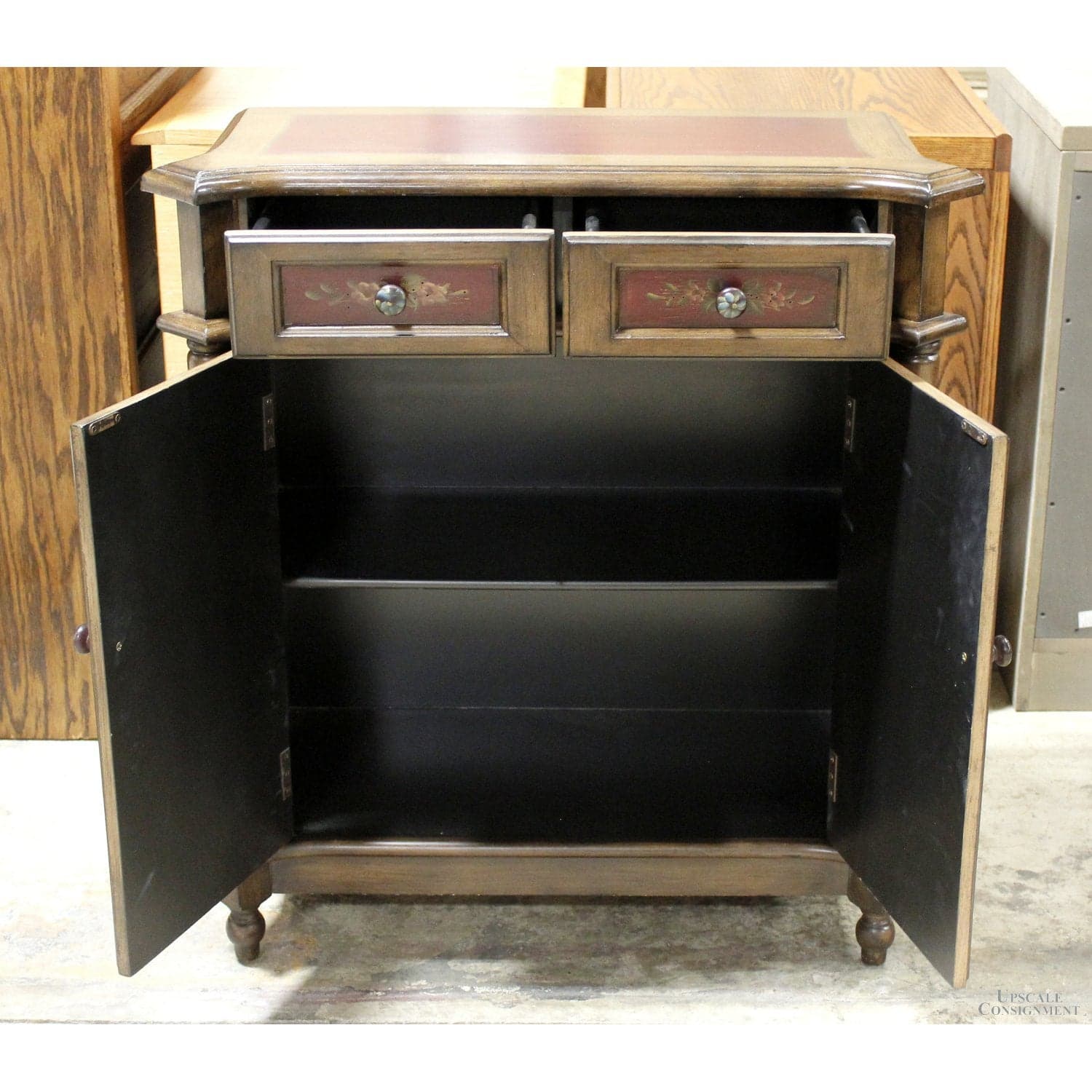 Handpainted Cabinet w/Columns - Thumbnail 2