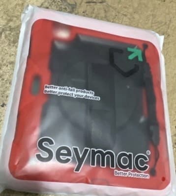 SEYMAC iPad Air 5th/4th Gen 10.9" Case Shockproof Cover w/ Stand Strap Black - Thumbnail 2