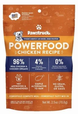 Pawstruck Premium Air Dried Dog Food with 96% Meat, Chicken Flavor, 2 lb. Bag - Image 1