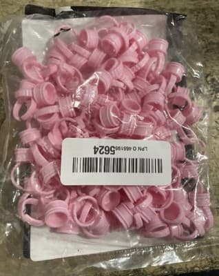 False Eyelashes Glue Holders, 100 PCS Disposable Eyelash Tray, Pink Plastic Glue - Thumbnail 2
