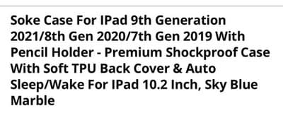 Soke Case for iPad 9th Generation 2021/8th Gen 2020/7th 2019 - Thumbnail 3