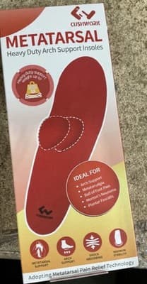 Cushwork Metatarsalgia Insoles Foot Pain,Morton's Neuroma,Men’s 7-7.5 W8.5-9 NWT - Thumbnail 2