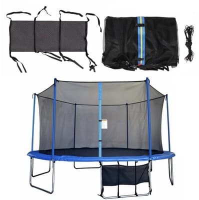 14ft Frame 6 Poles Round Replacement Trampoline Safety Enclosure Net Netting - Image 1