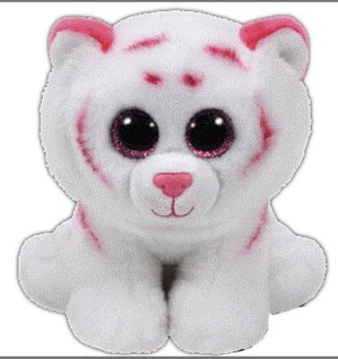 Ty Classic - Tabor the White and Pink Tiger, MWMT Stuffed Animal Toy - Image 1
