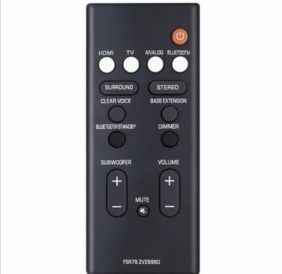 New FSR78 ZV28960 For Yamaha Sound Bar Remote Control YAS-106 ATS-1060 YAS-107 - Image 1