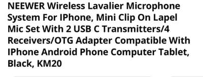 NEEWER Wireless Lavalier Microphone System For IPhone, Mini Clip On Lapel Mic - Thumbnail 2