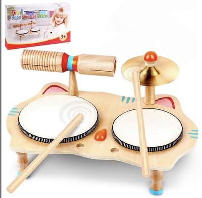 Musical Adventure Toddler Drum Set 8 Instruments Montessori Safe Fun Gift New - Image 1