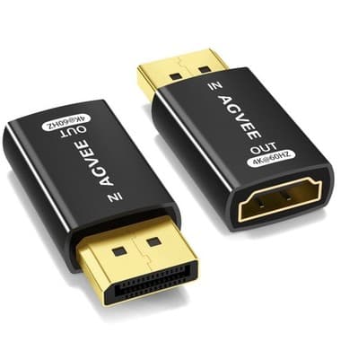 2 Pack Display Port to HDMI 4K@30HZ Adapter, Alloy Shell DP Displayport PC to HD - Image 1