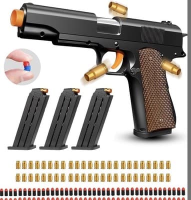 Toy , Shell Ejecting Toy Gun With Soft Bullets, Educational Model Toy Pistol - Image 1