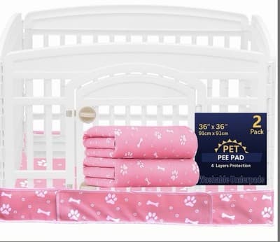 2 Pack Dog Playpen Cover and Bottom Pad Fits for 36 Inch 4 Panels Pet Playpen... - Image 1