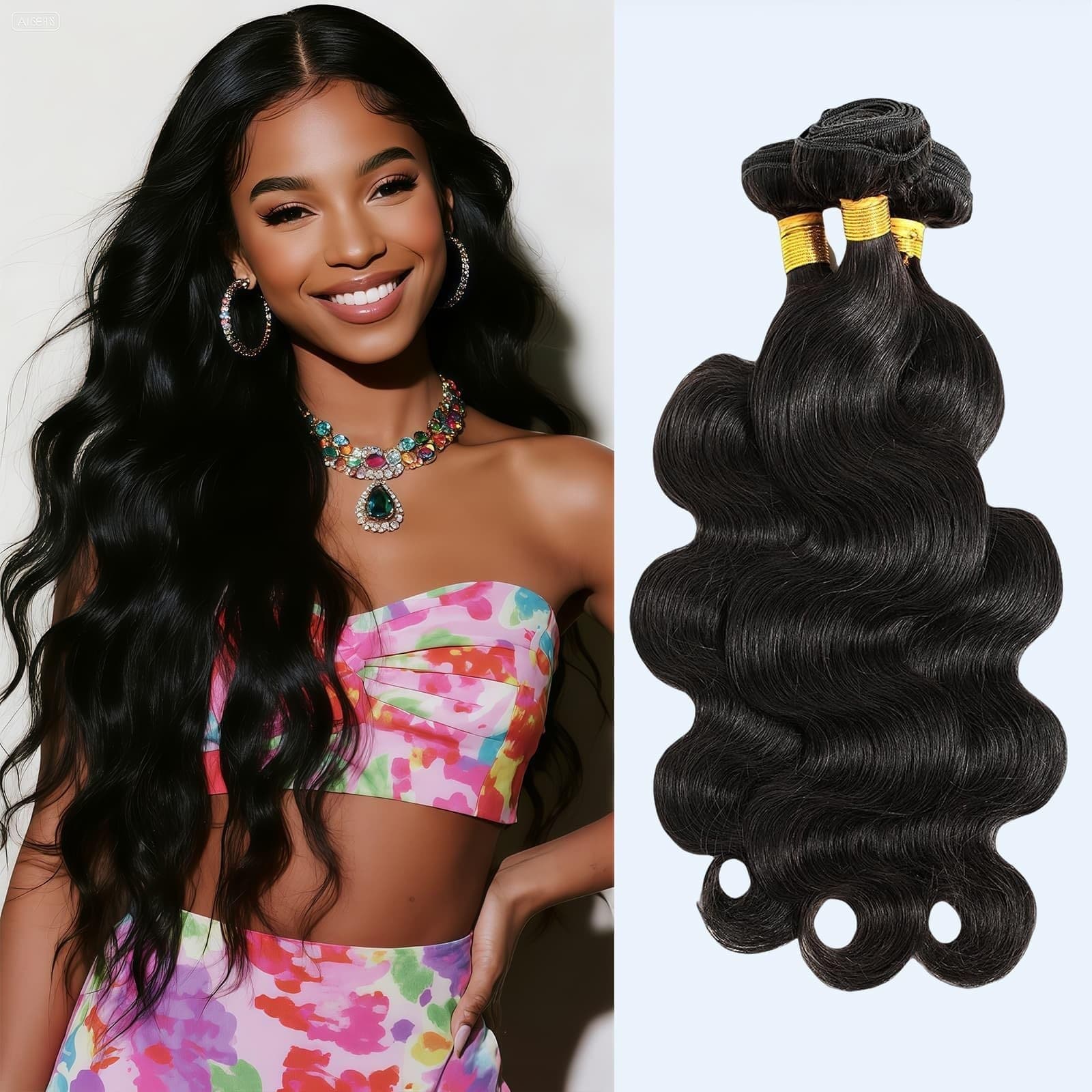 Body Wave Human Hair Bundles 1B Natural Black 18 20 22 Inch 12A Brazilian Virgin - Image 1
