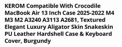 KEROM Compatible With Crocodile MacBook Air 13 Inch Case - Thumbnail 2