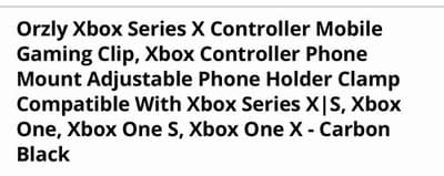 Orzly Xbox Series X Controller Mobile Gaming Clip, Carbon Black - Thumbnail 3