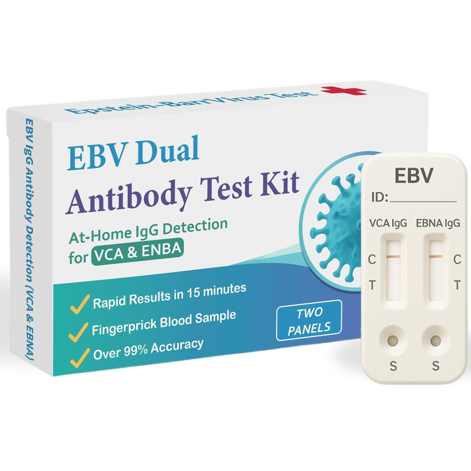 EBV Test Kit, Epstein Barr Test for Detects IgG Response to VCA & EBNA | 15-Minu - Image 1