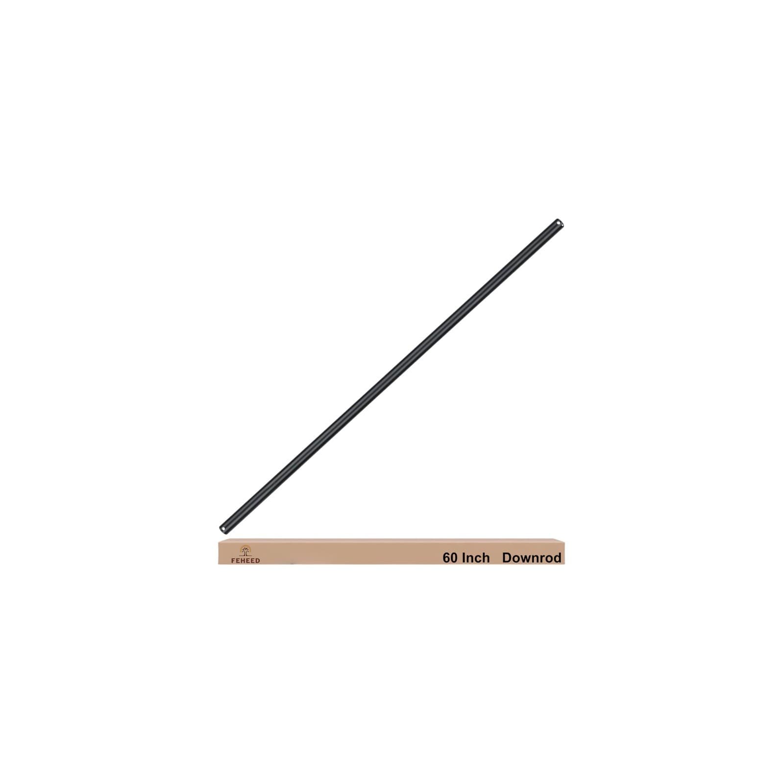 60 Inch Ceiling Fan Downrod, 1" Diameter Black Ceiling Fan Extension Rod (No Thr - Image 1