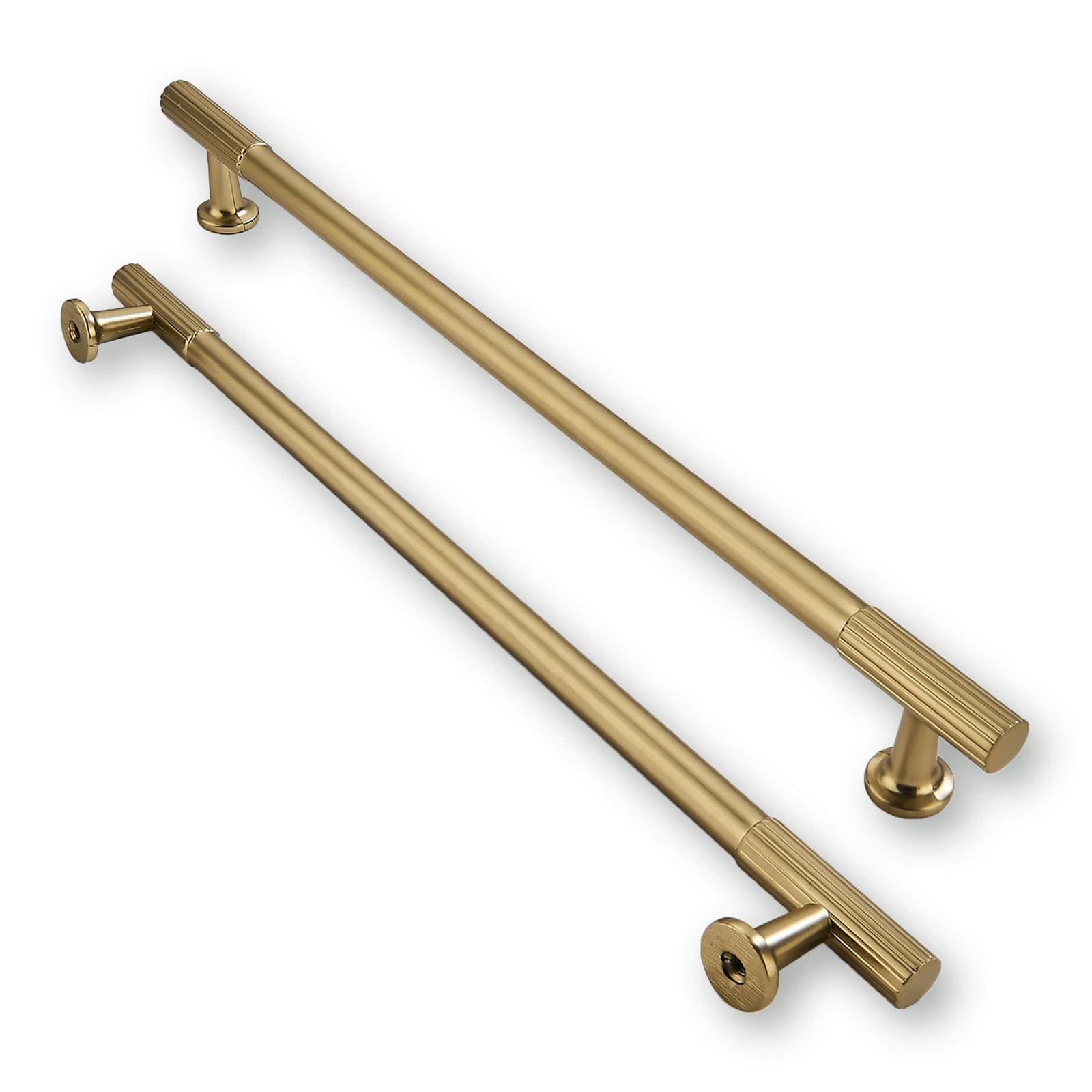 khtumeware 10 Inch Hole Center 5 Pack,Brushed Brass Cabinet Pulls Heavy Duty - Image 1