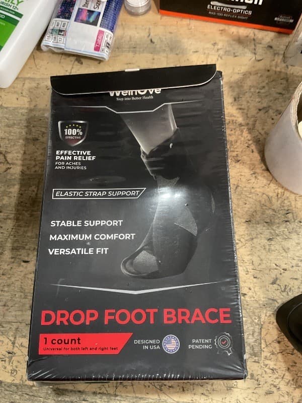 Welnove AFO Foot Drop Brace – Adjustable Lightweight Ankle Support Keeps Foot at - Thumbnail 2