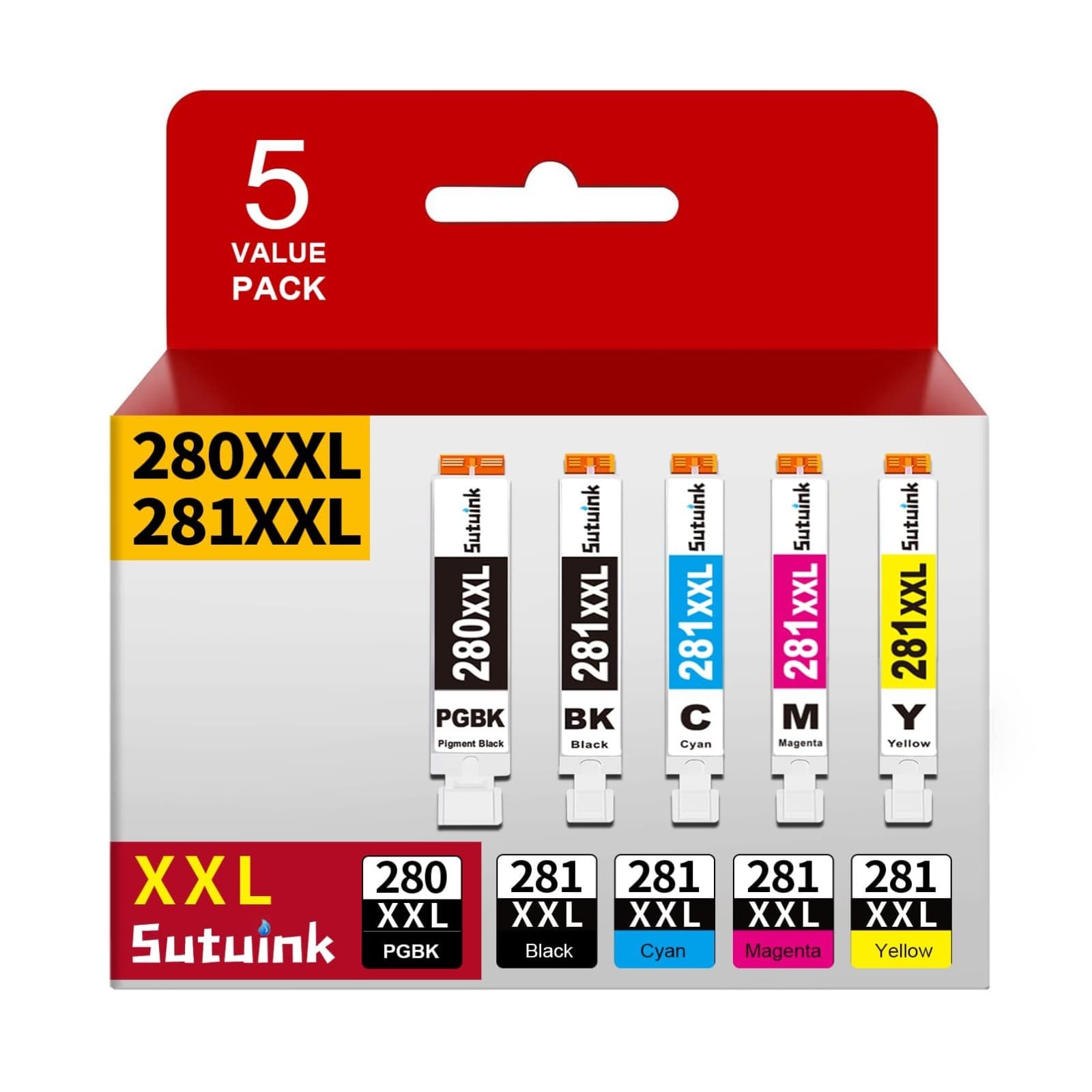 Sutuink 280 281 PGI-280XXL CLI-281XXL Ink Cartridge Replacement for Canon 280 28 - Image 1