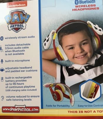 Paw Patrol Marshall Bluetooth Wireless Headphones Nickelodeon Brand New Sealed - Thumbnail 3