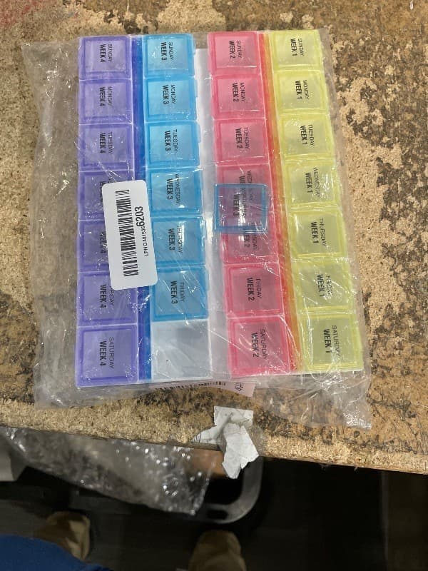 EZY DOSE Monthly (28-Day) Pill Case, Daily Medicine Planner, Vitamin Organizer, - Thumbnail 2