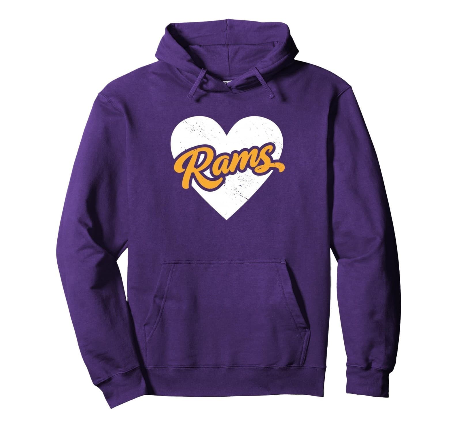Vintage Rams High School Go Rams Pride Heart Pullover Hoodie XL COME BLUE - Image 1