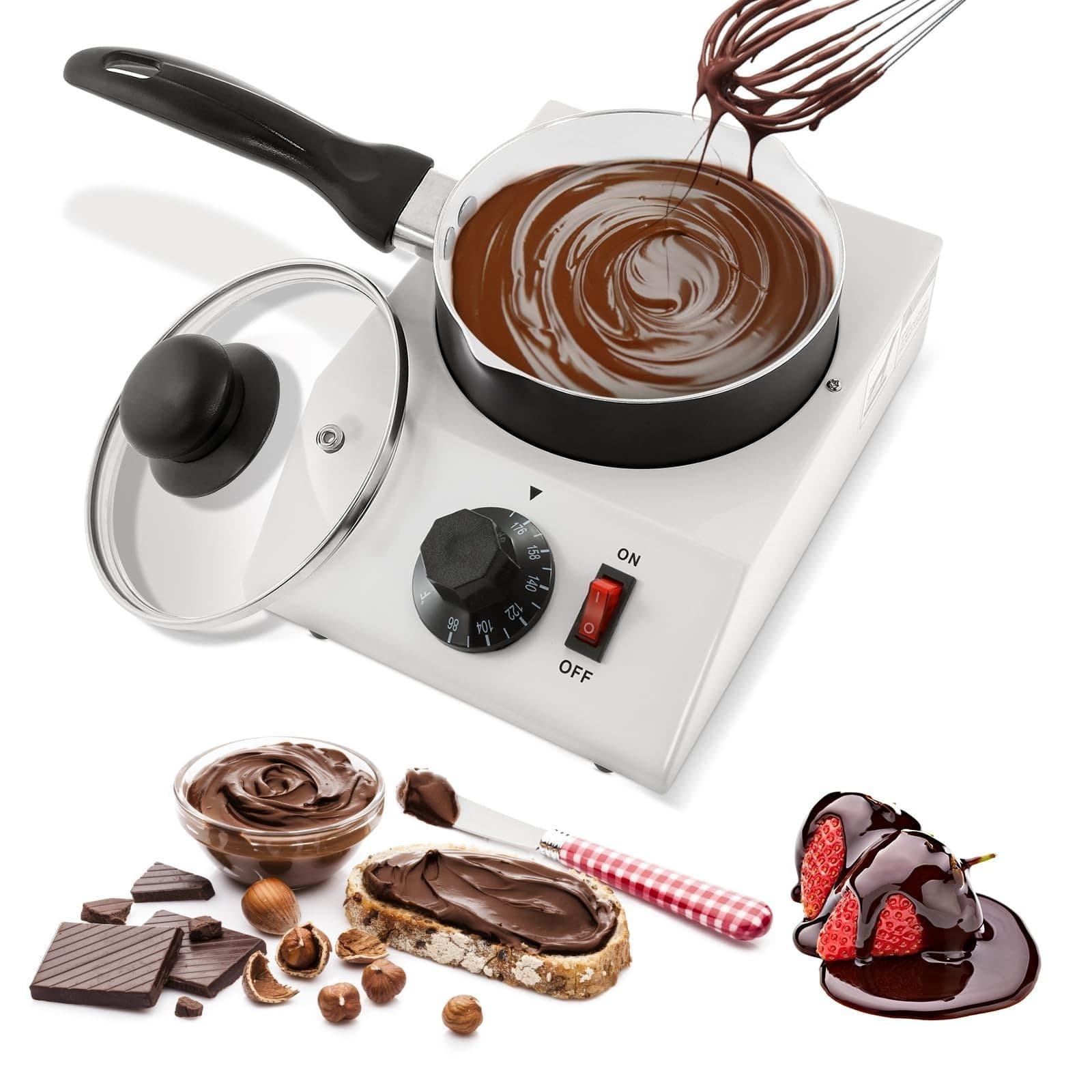 WICHEMI Chocolate Melting Pot Chocolate Tempering Machine Commercial Electric Ch - Image 1
