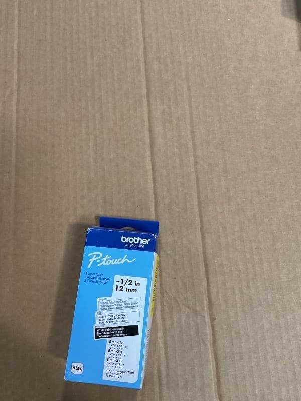 Brother Genuine P-Touch Btag BTAG231 Black on White Label Tape ~1/2In by 13.1Ft - Thumbnail 2