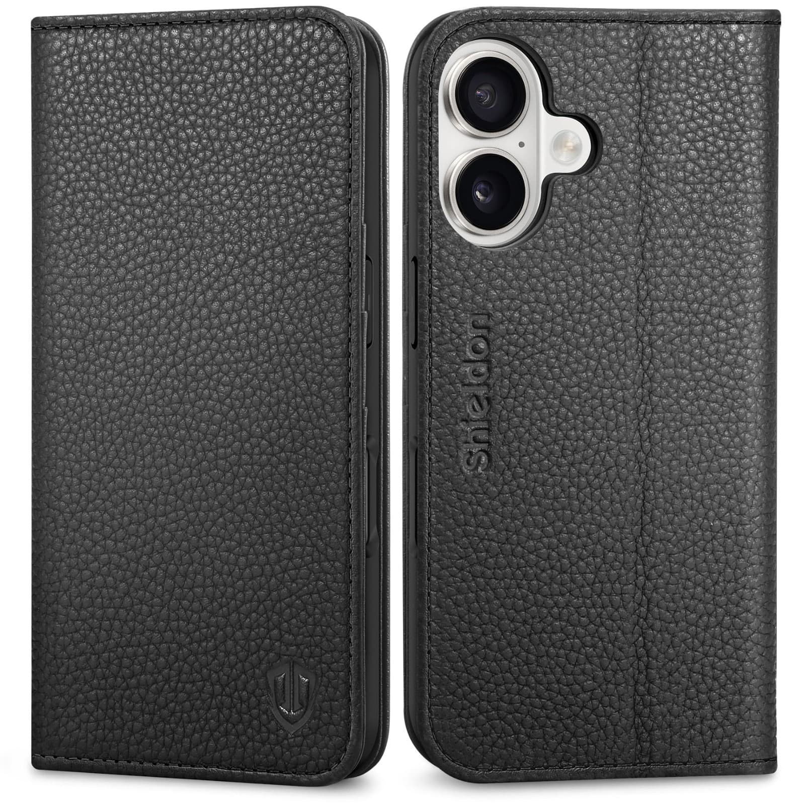 SHIELDON Case Wallet for iPhone 17 6.3 Inch 5G 2025 | Genuine Leather, Magnetic - Image 1