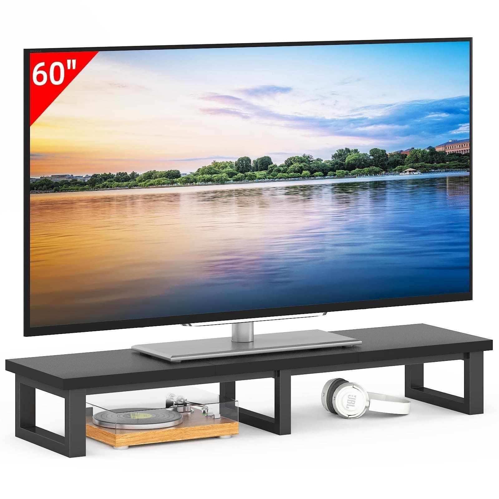 YAOHUOO 45" Large TV Riser for 32-60 Inch TV, TV Riser Stand Shelf with Steel Le - Image 1