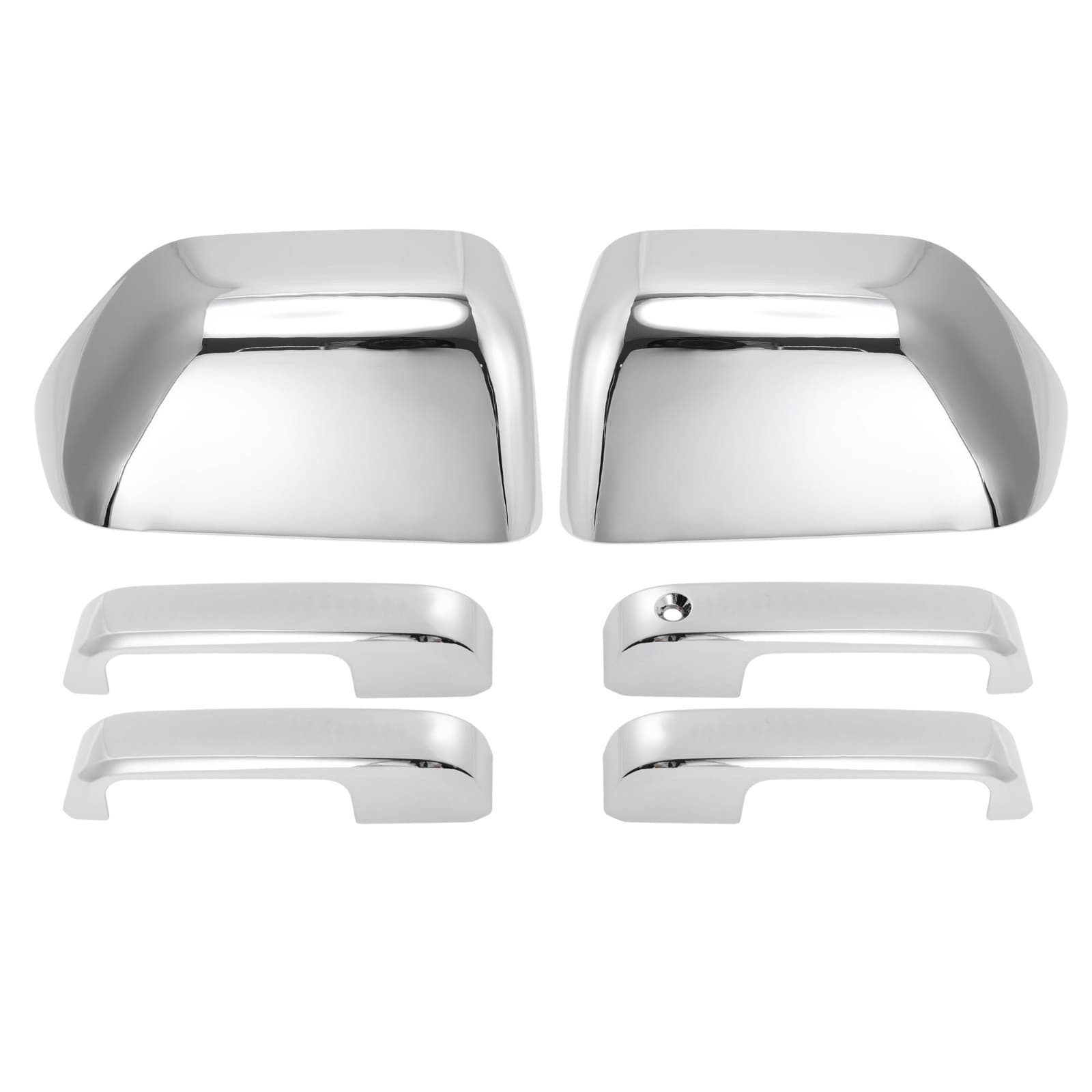 Motoforti 2x Top Half Mirror Cover Caps and 4x Door Handle Cover Trims, Left & R - Image 1