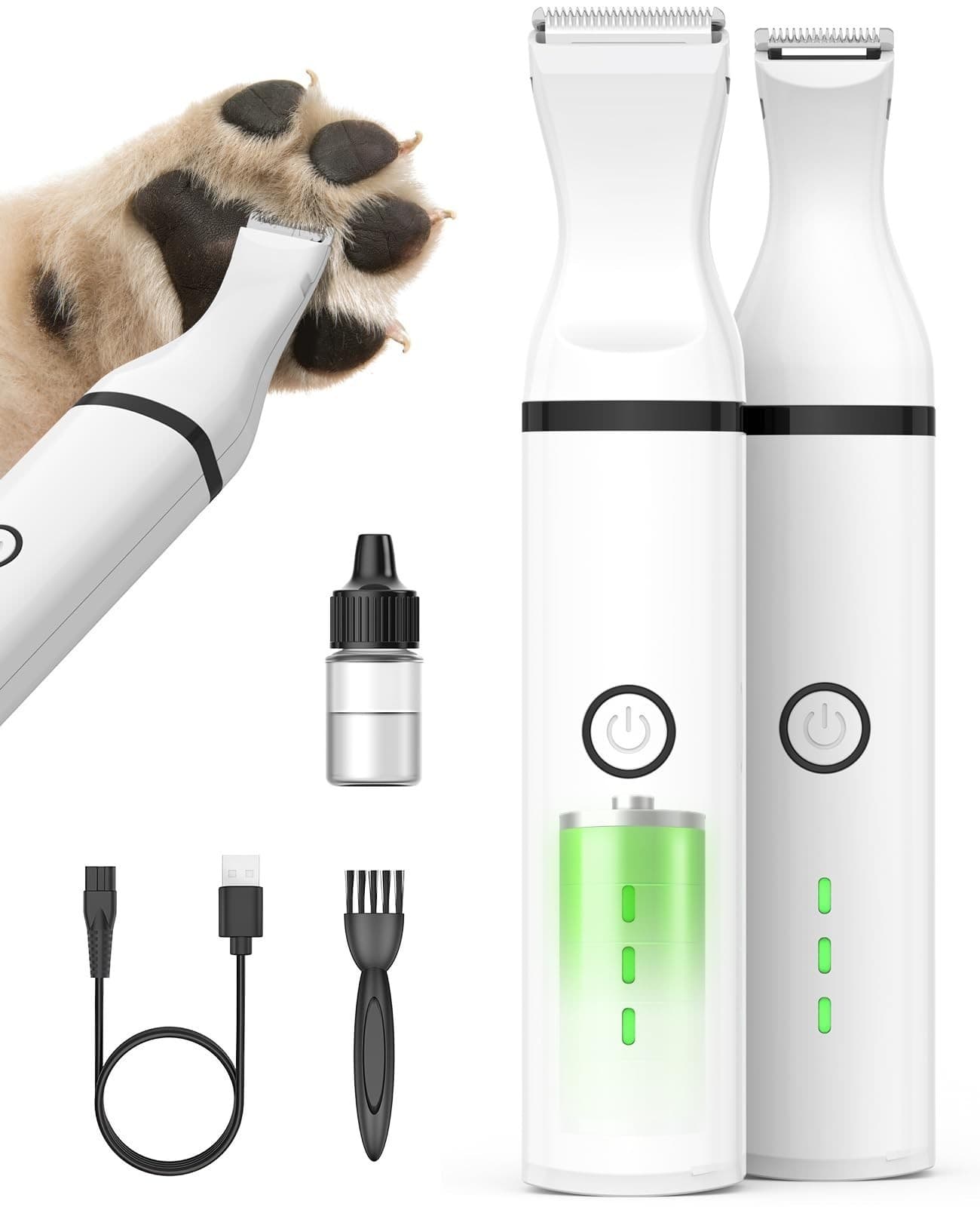 Oneisall Dog Paw Trimmer,Cordless Paw Hair Trimmer For Dogs With Double Blades, - Image 1