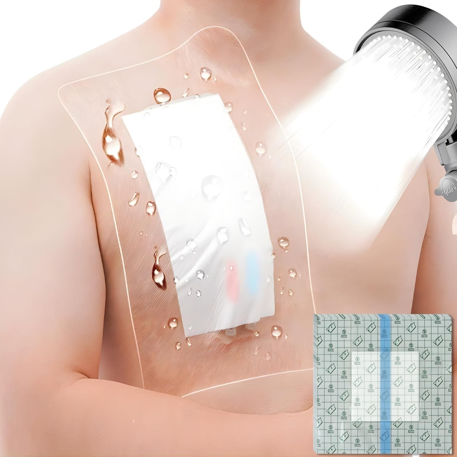 0.2"x10.2" Waterproof Shower Cover Incision Bandages for Large Wound with No Glu - Image 1