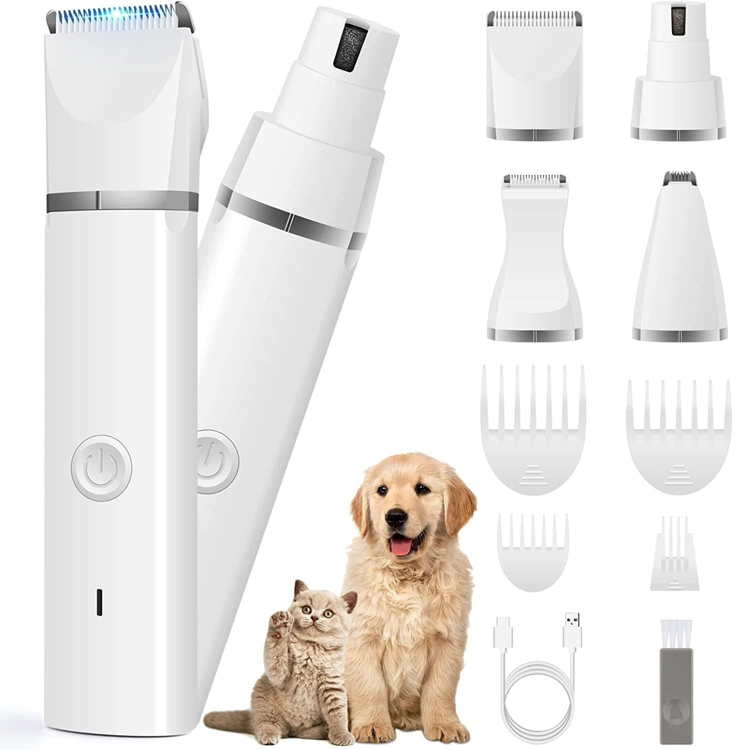 NEW Dog Cat Grooming Kit Hair Clipper Low Noise Paw Trimmer Rechargeable - Image 1