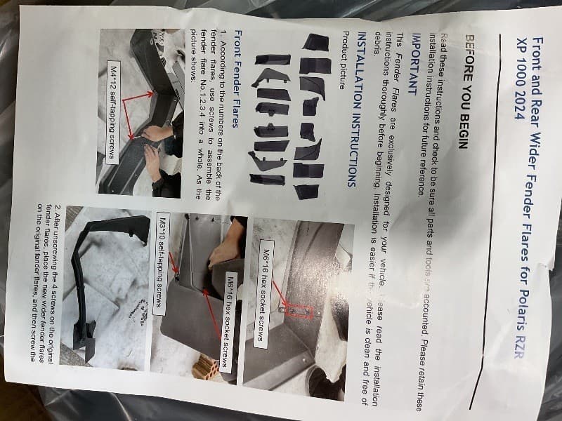 KIWI MASTER Full Coverage Fender Flares for 2024-2026 Polaris RZR XP 1000/RZR XP - Thumbnail 3