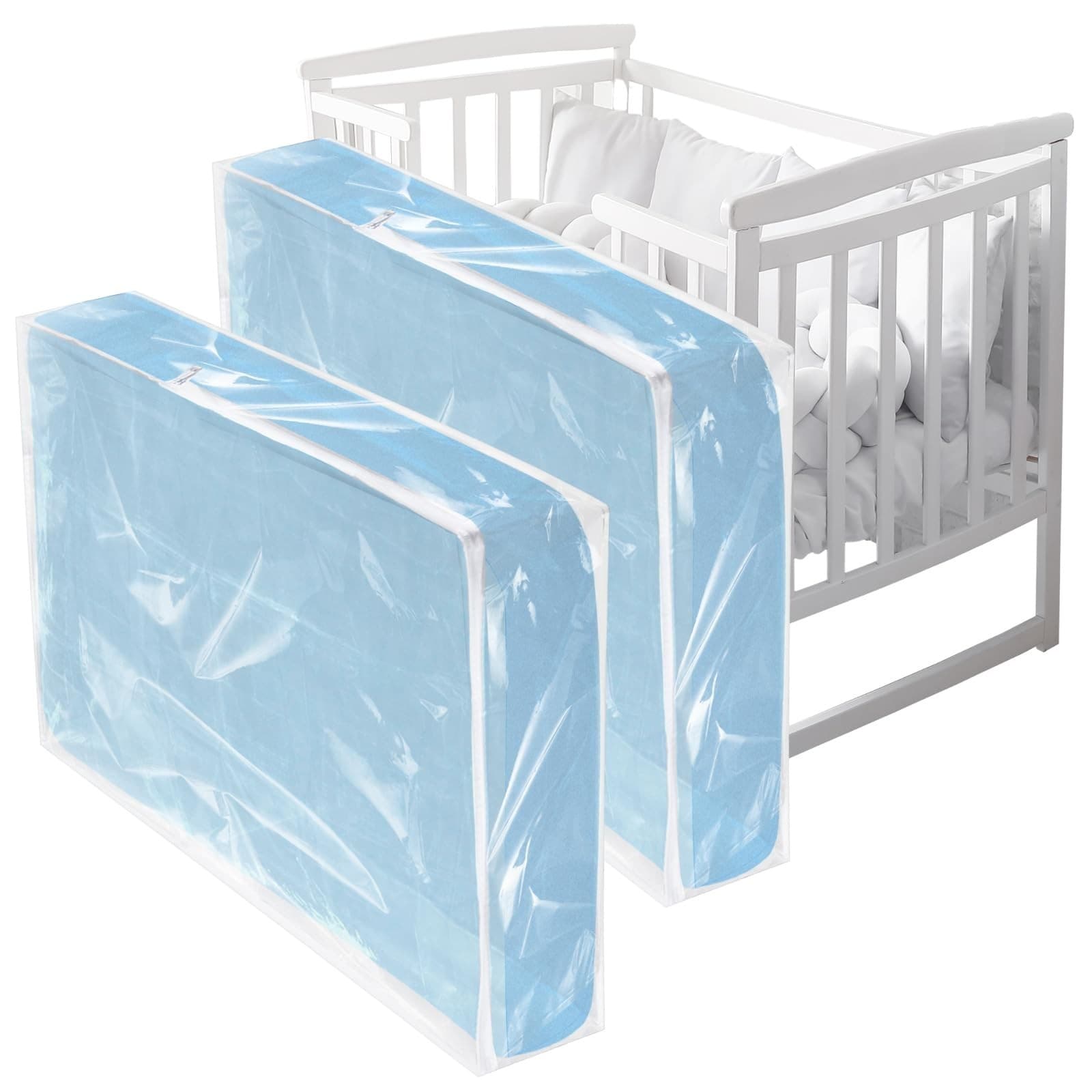 Colingmill 1 Crib Mattress Storage Bag with Zipper 4 Mil Clear Plastic Water - Image 1